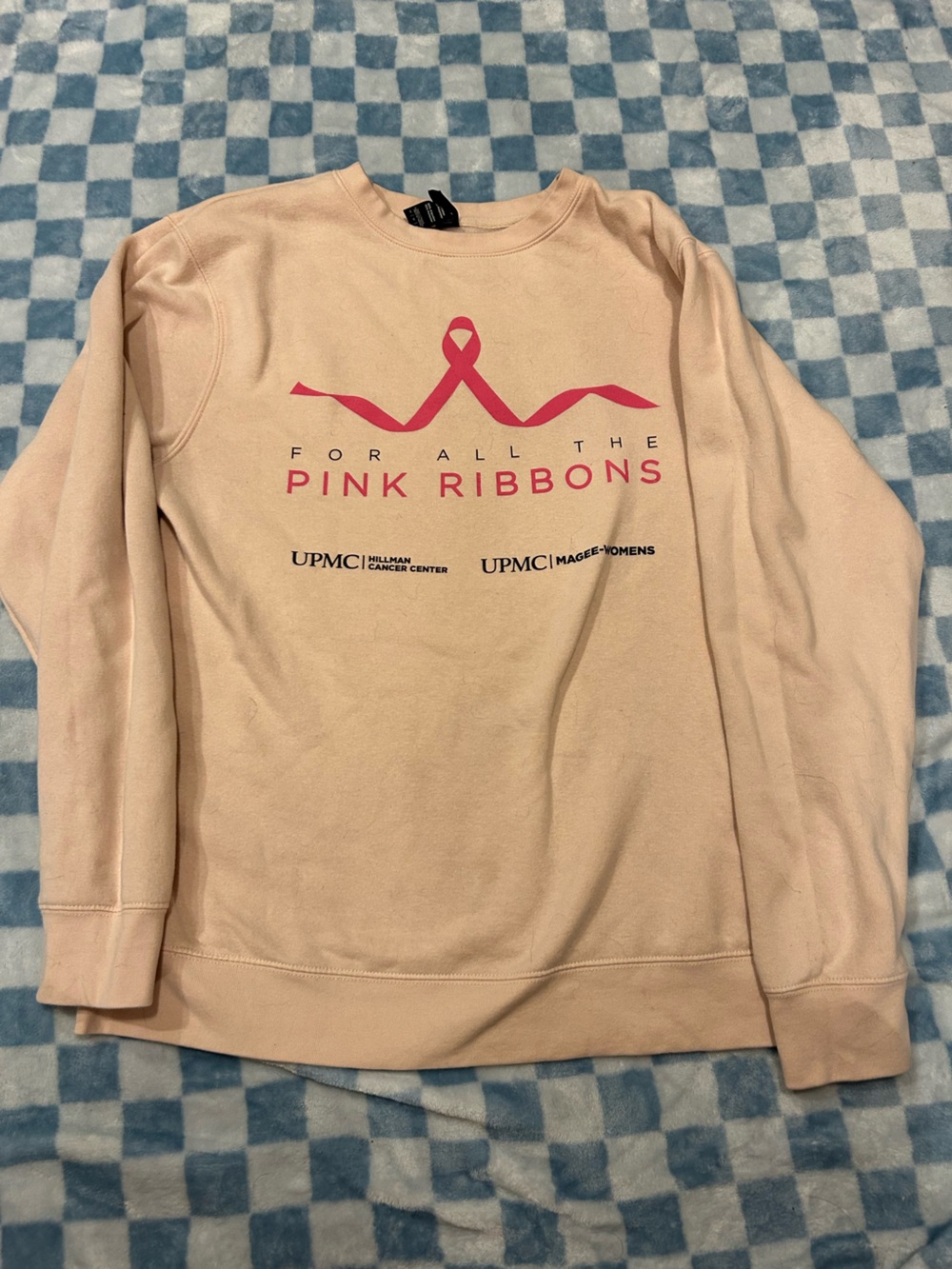 Women’s UPMC Breast Cancer Ribbon Crewneck Sweatshirt - Light Pink